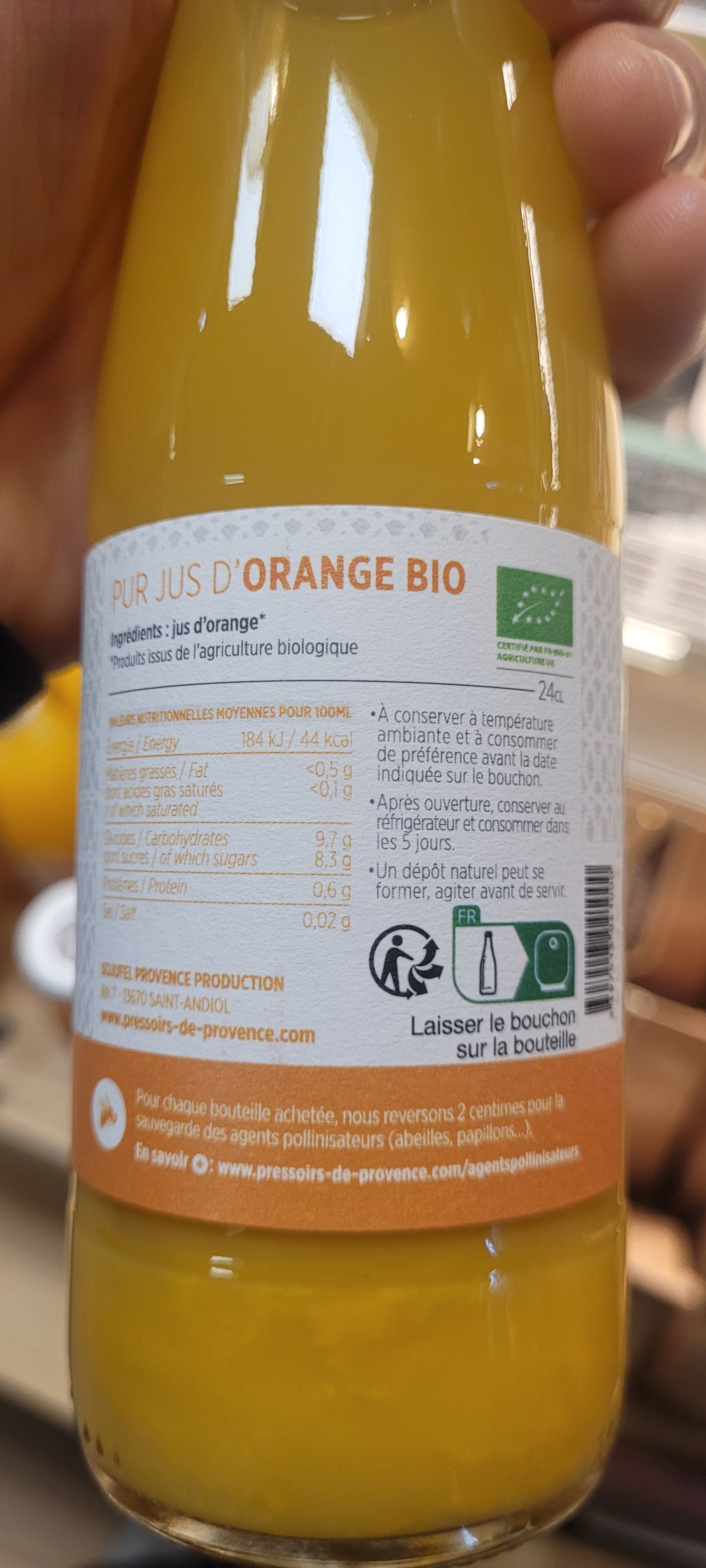 Jus d'orange bio 74cl