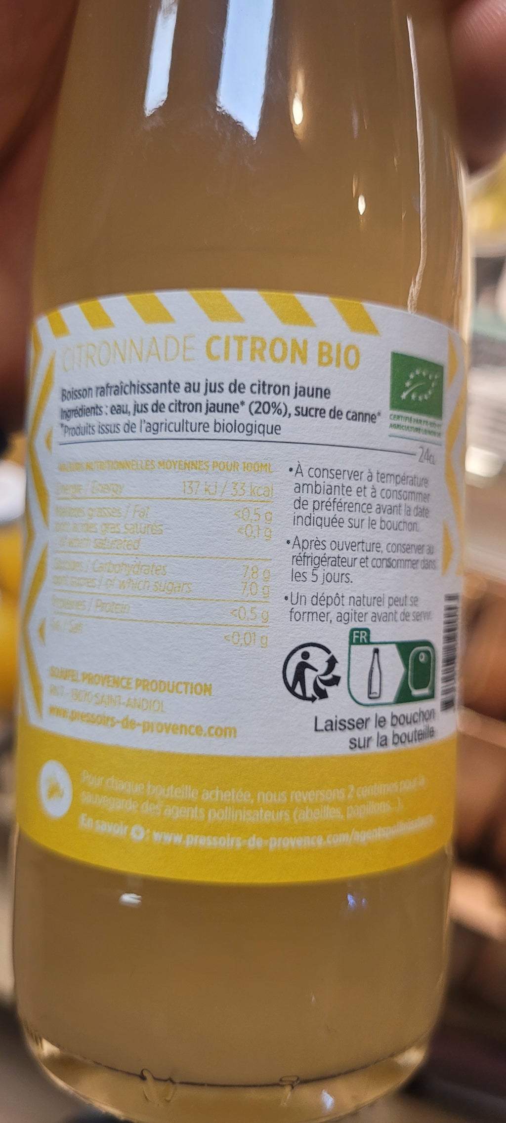 Citronnade bio 24 cl