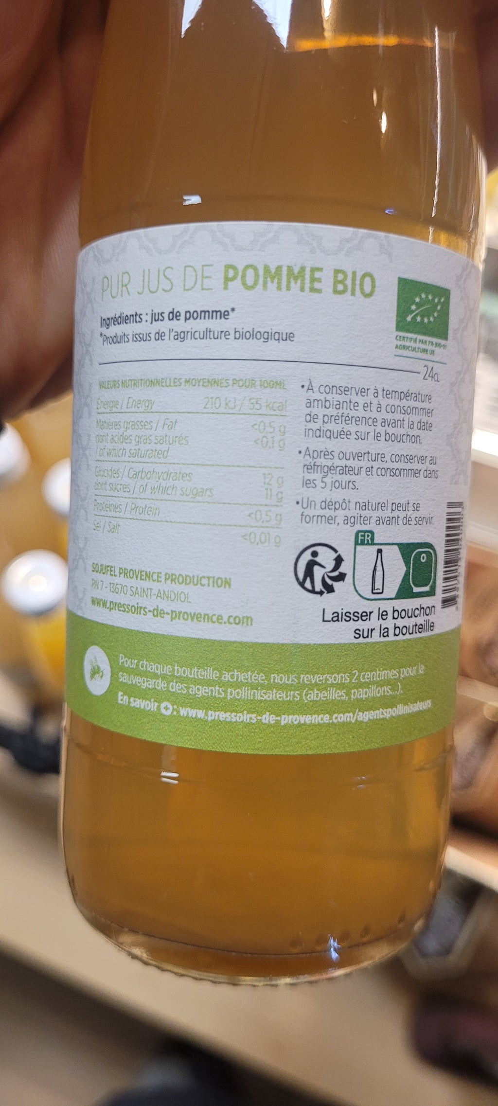 Jus de pomme bio 24 cl