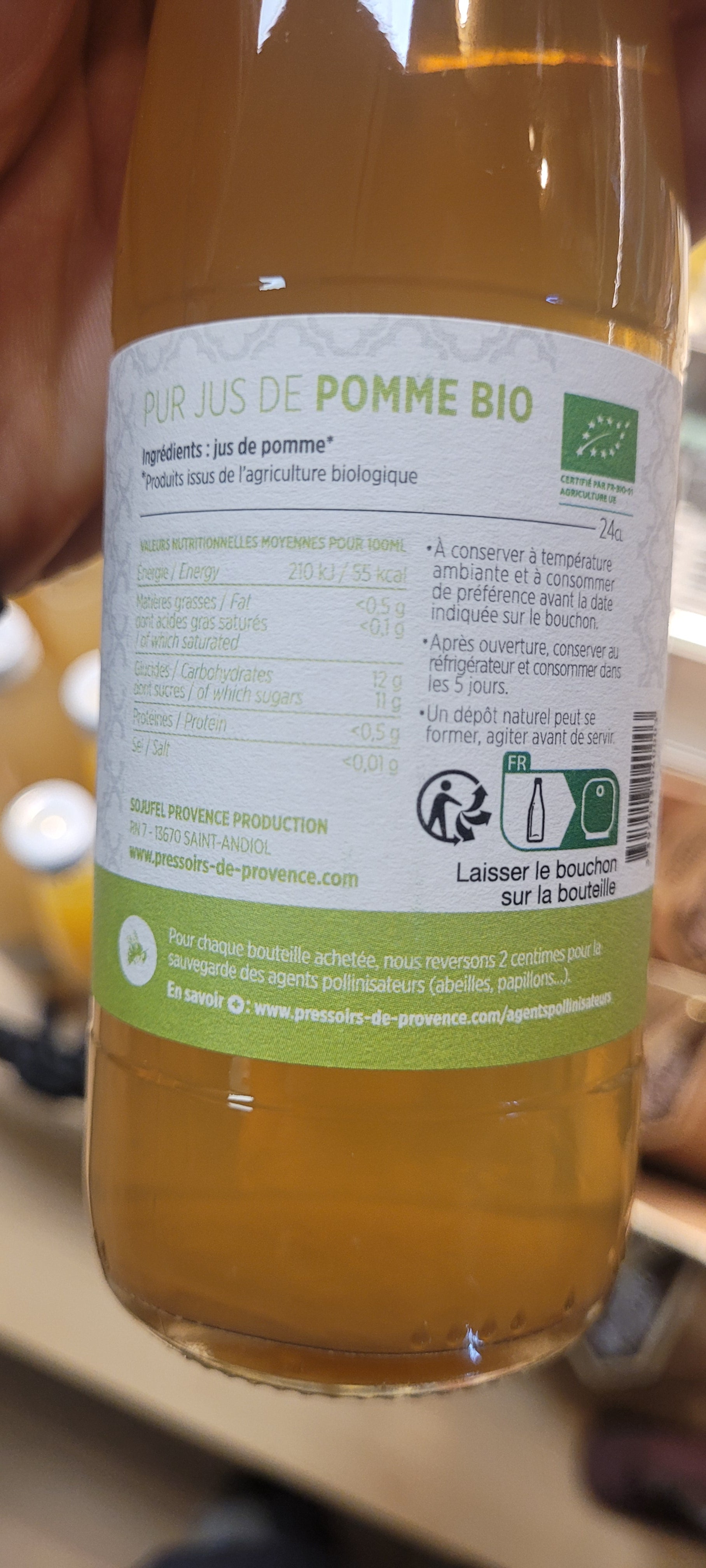 Jus de pomme bio 24 cl